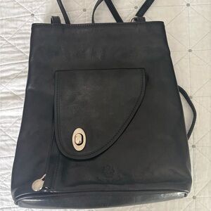 Elegant Black Leather Backpack
